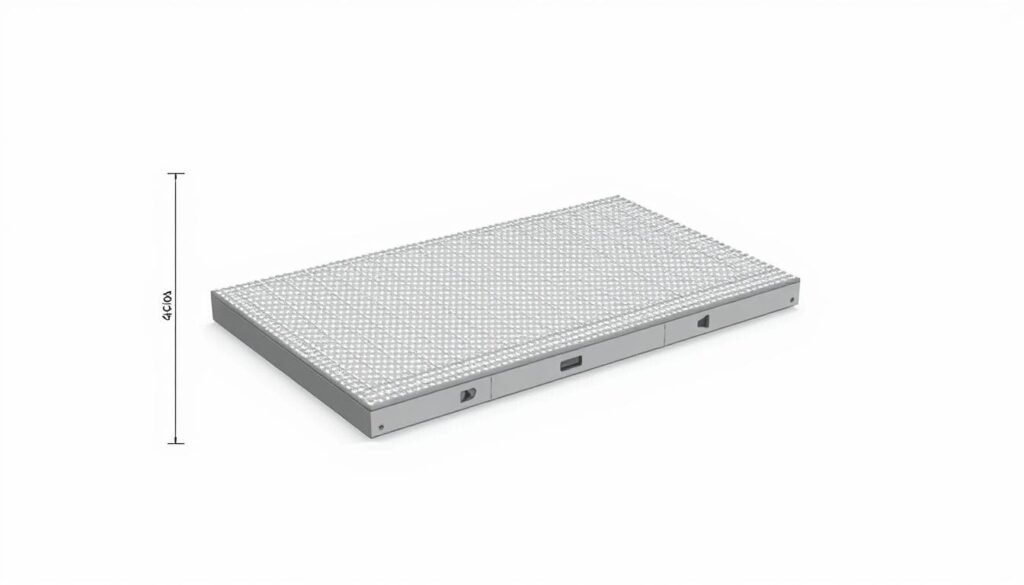 A detailed technical illustration of a Aloha LED display panel showcasing its physical dimensions. The panel is presented against a plain white background, with precise measurements and scaling indicated. The image captures the panel's sleek, modern design, highlighting the seamless integration of its individual LED modules. The overall composition conveys a sense of precision, functionality, and the potential for high-quality visual displays in LED-based applications.